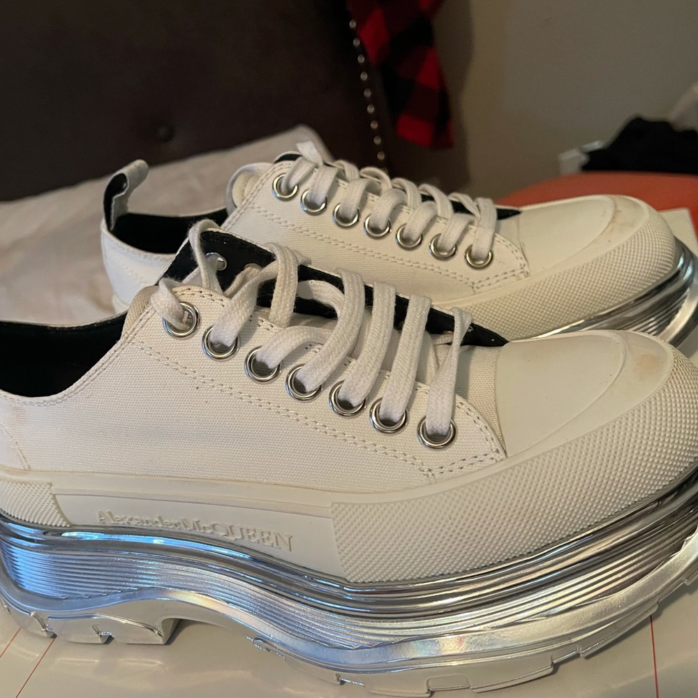 ALEXANDER MCQUEEN , size 6.5 , white & silver
